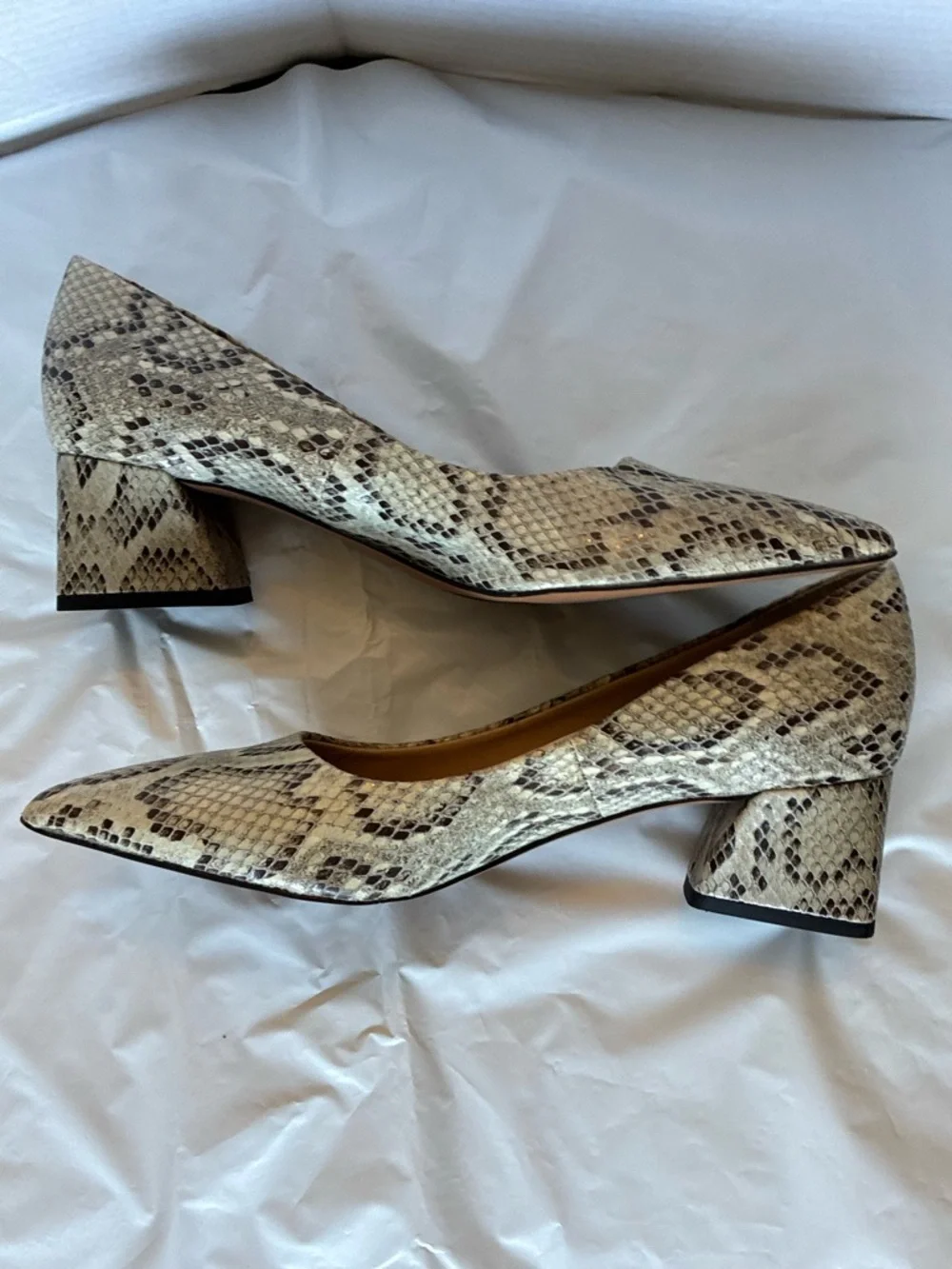 FRANCO SARTO pump romi gray snake print Sz 8.5
